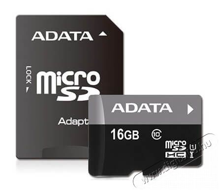 Adata 16GB SD micro (SDHC Class 10 UHS-I) (AUSDH16GUICL10-RA1) memória kártya adapterrel Memória kártya / Pendrive - MicroSD / MicroSDHC kártya - 323697