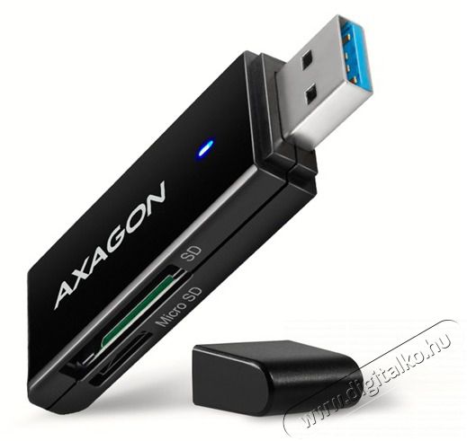 Axagon CRE-S2N Superspeed USB 3.2 Gen 1 Type-A, slim SD/microSD kártyaolvasó Memória kártya / Pendrive - Kártya olvasó - 392425