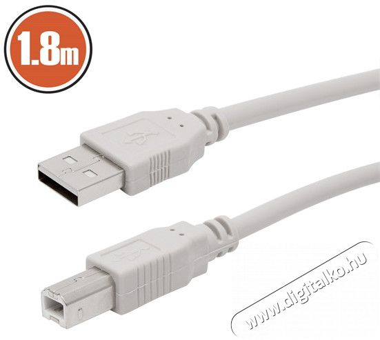 Delight 20121 USB 2.0 A - B 1,8m kábel Tv kiegészítők - Kábel / csatlakozó - USB kábel - 369123