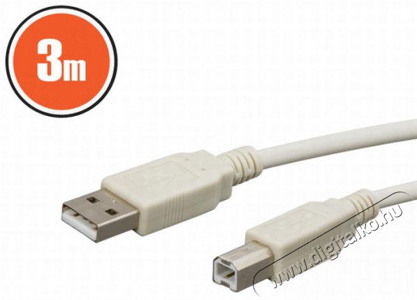 Delight 20123 USB 2.0 A - B 3m kábel Tv kiegészítők - Kábel / csatlakozó - USB kábel - 369124