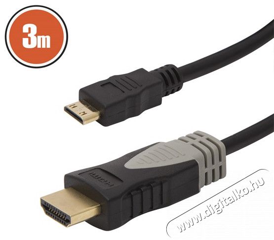 Delight 20426 1.3b HDMI - mini HDMI kábel 3m Tv kiegészítők - Kábel / csatlakozó - Csatlakozó / elosztó / átalakító - 369091