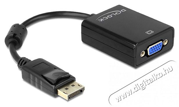 Delock 61848 fekete adapter displayport apa > VGA 15 pin anya Tv kiegészítők - Kábel / csatlakozó - Mini DisplayPort kábel - 387531