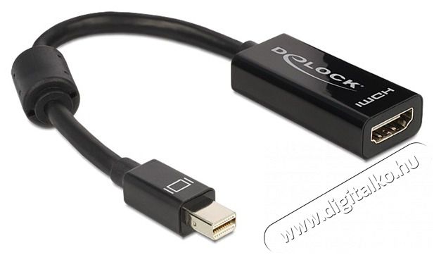 Delock 65099 fekete adapter mini displayport apa > HDMI pin anya Tv kiegészítők - Kábel / csatlakozó - Mini DisplayPort kábel - 387533