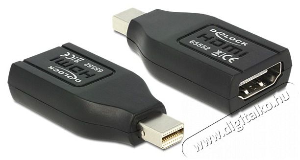 Delock 65552 fekete adapter mini displayport apa > HDMI anya Tv kiegészítők - Kábel / csatlakozó - Mini DisplayPort kábel - 387537