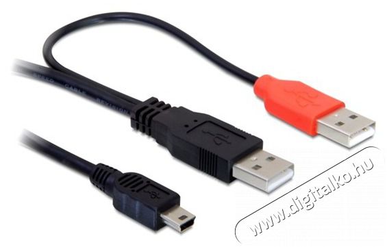 Delock kábel, 2db USB-A 2.0 apa - USB mini 5 tűs Iroda és számítástechnika - Számítógép tartozék - USB kábel - 387693