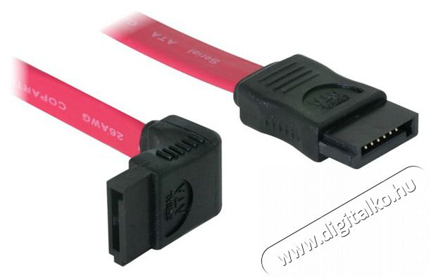 Delock SATA piros, felfele/egyenes csatl., 30 cm-es összekötő kábel Iroda és számítástechnika - Számítógép tartozék - SATA kábel - 387696