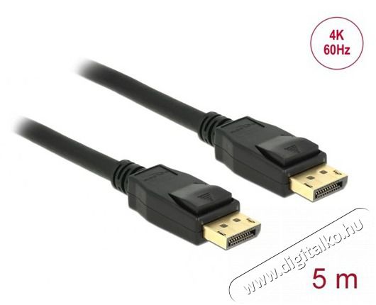 Delock 83808 5m DisplayPort apa-apa 4K 60Hz fekete kábel Tv kiegészítők - Kábel / csatlakozó - Mini DisplayPort kábel - 462191
