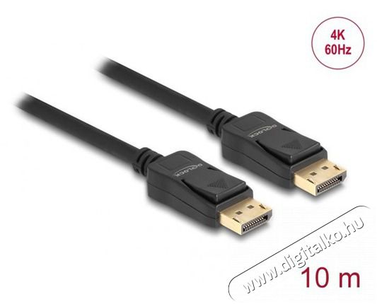 Delock 84862 10m DisplayPort apa-apa 4K 60Hz fekete kábel Tv kiegészítők - Kábel / csatlakozó - Mini DisplayPort kábel - 462190