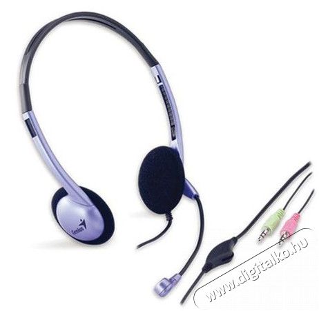 Genius HS-02B Jack headset - fekete/lila Audio-Video / Hifi / Multimédia - Fül és Fejhallgatók - Fejhallgató mikrofonnal / headset - 311624