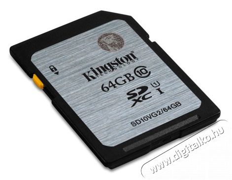 Kingston 64GB SD (SDXC Class 10 UHS-I) (SD10VG2/64B) memória kártya Memória kártya / Pendrive - SD / SDHC / SDXC kártya - 312047
