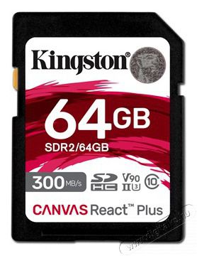 Kingston Canvas React Plus SDXC Class 10 UHS-II U3 (SDR2/64GB)  Memóriakártya Memória kártya / Pendrive - SD / SDHC / SDXC kártya - 385342