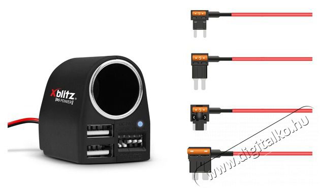 Xblitz R5 multifunkciós fekete autós gyorstöltő Autóhifi / Autó felszerelés - Autós töltő / szivargyújtó adapter - 461386