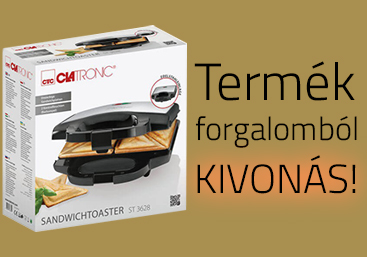 Termék forgalomból kivonás: Clatronic ST 3628 szendvicssütő