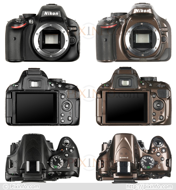 balra: D5100; jobbra: D5200