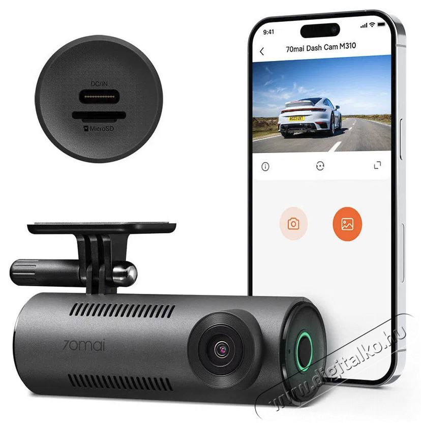 70mai DASH CAM M310 MENETR&Ouml;GZ&Iacute;TŐ KAMERA F&eacute;nyk&eacute;pezőg&eacute;p / kamera - Aut&oacute;s fed&eacute;lzeti kamera - 516937