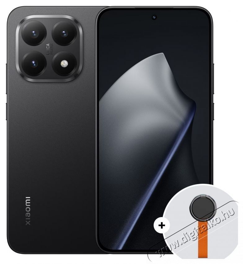 Xiaomi 15T mobiltelefon, 12GB RAM, 256GB ROM, 5G, Fekete + Woven Strap Ring Stand Mobil / Kommunik&aacute;ci&oacute; / Smart - Okostelefon - Android - 534730