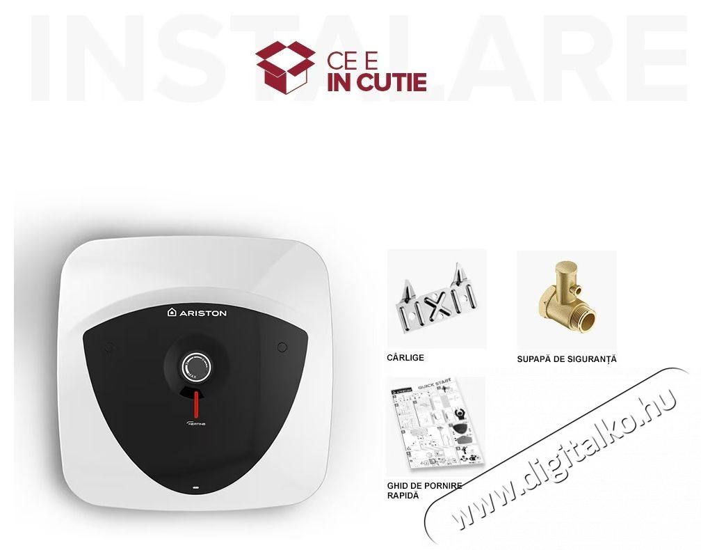 Ariston Andris LUX 30 EU villanybojler, 30 l, 1500 W, LED vil&aacute;g&iacute;t&aacute;s, IPX4 elektromos v&eacute;delem, Mosogat&oacute; f&ouml;l&eacute; szerel&eacute;s, K&uuml;lső hőm&eacute;rs&eacute;klet szab&aacute;lyoz&aacute;s H&aacute;ztart&aacute;s / Otthon / K&uuml;lt&eacute;r - V&iacute;zmeleg&iacute;tő / bojler / t&aacute;rol&oacute; - Bojler / melegv&iacute;z t&aacute;rol&oacute; - 534233