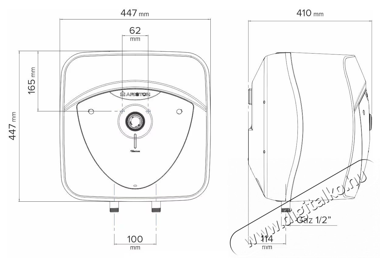 Ariston Andris LUX 30 EU villanybojler, 30 l, 1500 W, LED vil&aacute;g&iacute;t&aacute;s, IPX4 elektromos v&eacute;delem, Mosogat&oacute; f&ouml;l&eacute; szerel&eacute;s, K&uuml;lső hőm&eacute;rs&eacute;klet szab&aacute;lyoz&aacute;s H&aacute;ztart&aacute;s / Otthon / K&uuml;lt&eacute;r - V&iacute;zmeleg&iacute;tő / bojler / t&aacute;rol&oacute; - Bojler / melegv&iacute;z t&aacute;rol&oacute; - 534233