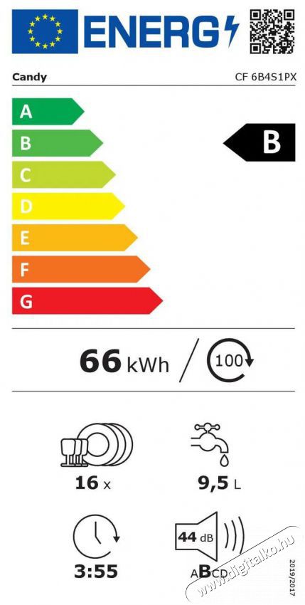 Candy CF 6B4S1PX Konyhai term&eacute;kek - Mosogat&oacute;g&eacute;p - Norm&aacute;l (60cm) szabadon&aacute;ll&oacute; mosogat&oacute;g&eacute;p - 515295