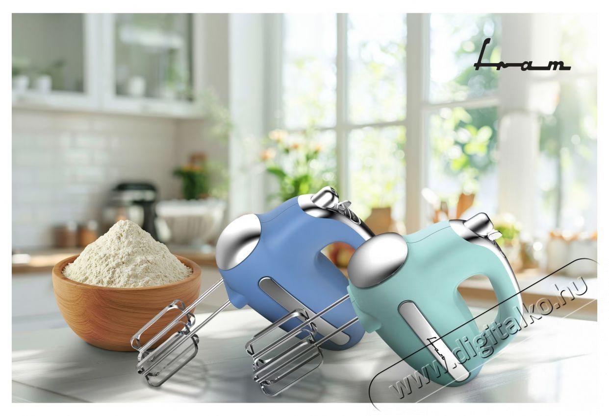 FRAM FHM-3005GR k&eacute;zi mixer, 300 W, 5 sebess&eacute;g + turb&oacute;, z&ouml;ld Konyhai term&eacute;kek - Konyhai kisg&eacute;p (elők&eacute;sz&iacute;t&eacute;s / feldolgoz&aacute;s) - K&eacute;zi mixer - 534284