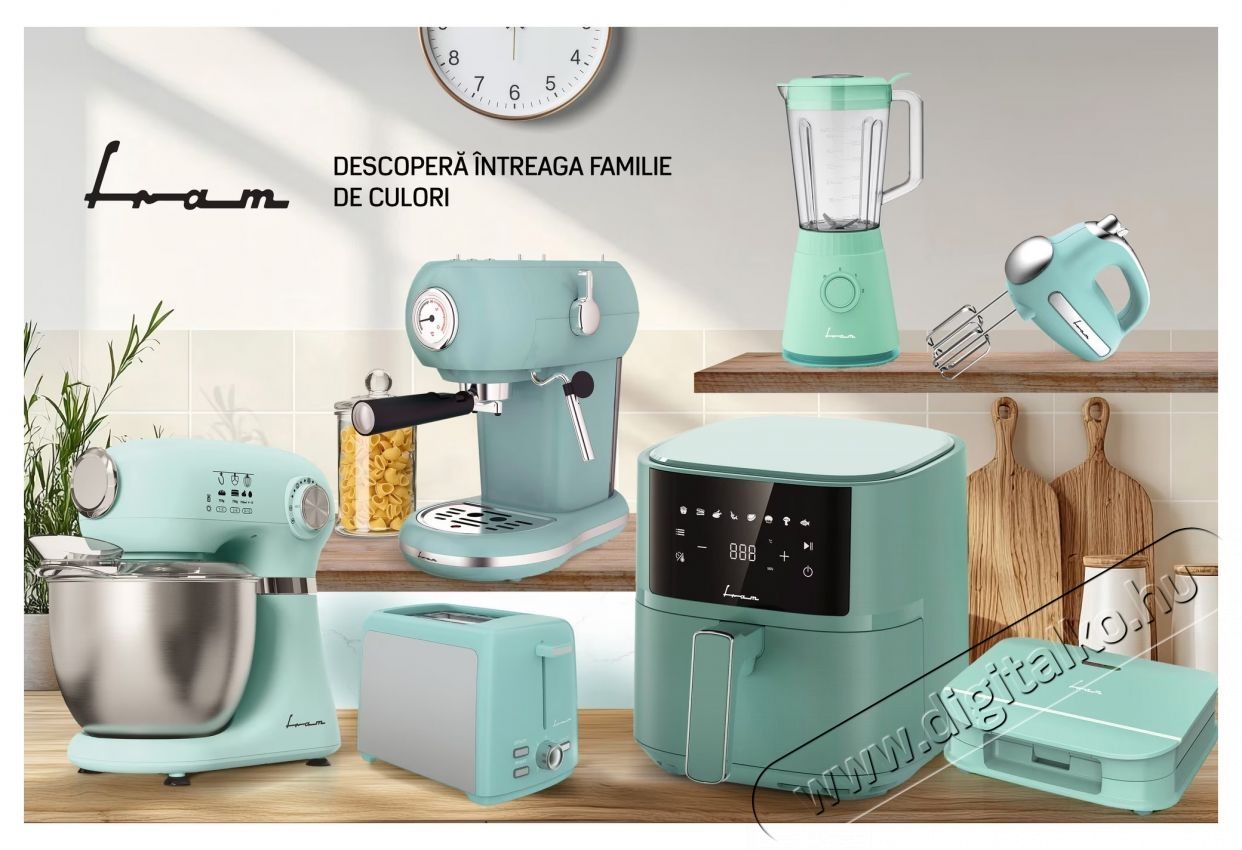 FRAM FHM-3005GR k&eacute;zi mixer, 300 W, 5 sebess&eacute;g + turb&oacute;, z&ouml;ld Konyhai term&eacute;kek - Konyhai kisg&eacute;p (elők&eacute;sz&iacute;t&eacute;s / feldolgoz&aacute;s) - K&eacute;zi mixer - 534284