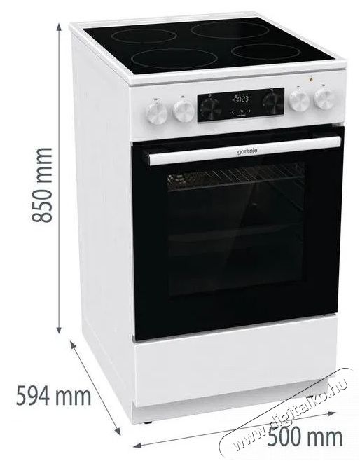 Gorenje GEC5C61WG Konyhai term&eacute;kek - S&uuml;tő-főzőlap, tűzhely (szabadon&aacute;ll&oacute;) - Elektromos tűzhely (szabadon&aacute;ll&oacute;) - 504412