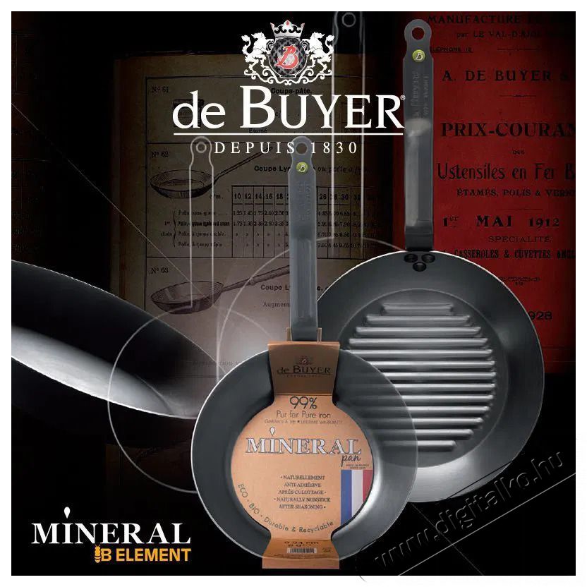 De Buyer Mineral B Element vas steak serpenyő 24 cm DB561624 &Uacute;jdons&aacute;gok - &Uacute;j term&eacute;kek - 515302
