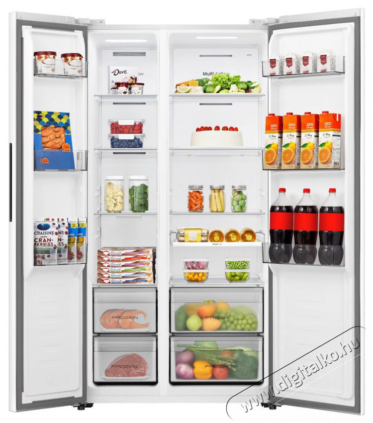 Hisense RS3P538NEWE Konyhai term&eacute;kek - Hűtő, fagyaszt&oacute; (szabadon&aacute;ll&oacute;) - Amerikai t&iacute;pus&uacute; Side By Side hűtő - 515531