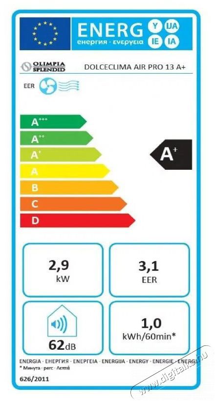 OLIMPIA SPLENDID Dolceclima Air Pro 13 A+ WiFi H&aacute;ztart&aacute;s / Otthon / K&uuml;lt&eacute;r - Ventil&aacute;tor / L&eacute;gkondicion&aacute;l&oacute; - Mobil kl&iacute;ma - 515709