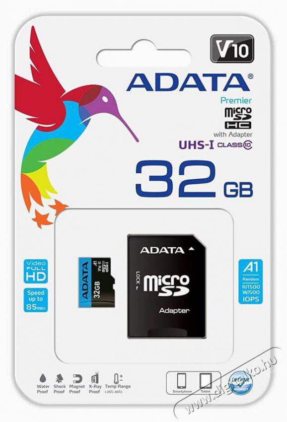 Adata Card MICRO SDHC Premier 32GB 1 Adapter UHS-I CL10 F&eacute;nyk&eacute;pezőg&eacute;p / kamera - HDD / mem.k&aacute;rtya kamera - 337761