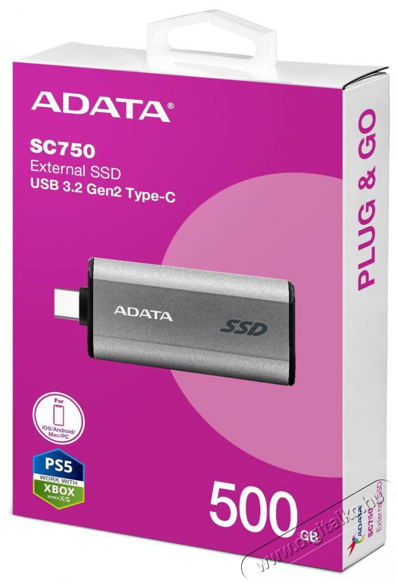 Adata SC750 SSD 500GB Iroda &eacute;s sz&aacute;m&iacute;t&aacute;stechnika - Adatt&aacute;rol&oacute; / merevlemez - K&uuml;lső SSD - 503314