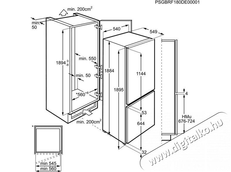 AEG SCE819E5TS be&eacute;p&iacute;thető alulfagyaszt&oacute;s hűtőszekr&eacute;ny Konyhai term&eacute;kek - Hűtő, fagyaszt&oacute; (be&eacute;p&iacute;thető) - Alulfagyaszt&oacute;s kombin&aacute;lt hűtő - 373708