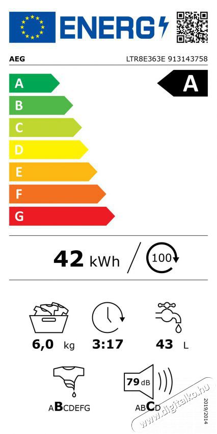 AEG LTR8E363E Fel&uuml;lt&ouml;ltős gőzmos&oacute;g&eacute;p, 6 kg, 1300 ford./perc, ProSense, Aqua Control, A energiaoszt&aacute;ly, Feh&eacute;r H&aacute;ztart&aacute;s / Otthon / K&uuml;lt&eacute;r - Mos&oacute;g&eacute;p / sz&aacute;r&iacute;t&oacute;g&eacute;p - Fel&uuml;lt&ouml;ltős mos&oacute;g&eacute;p - 498154