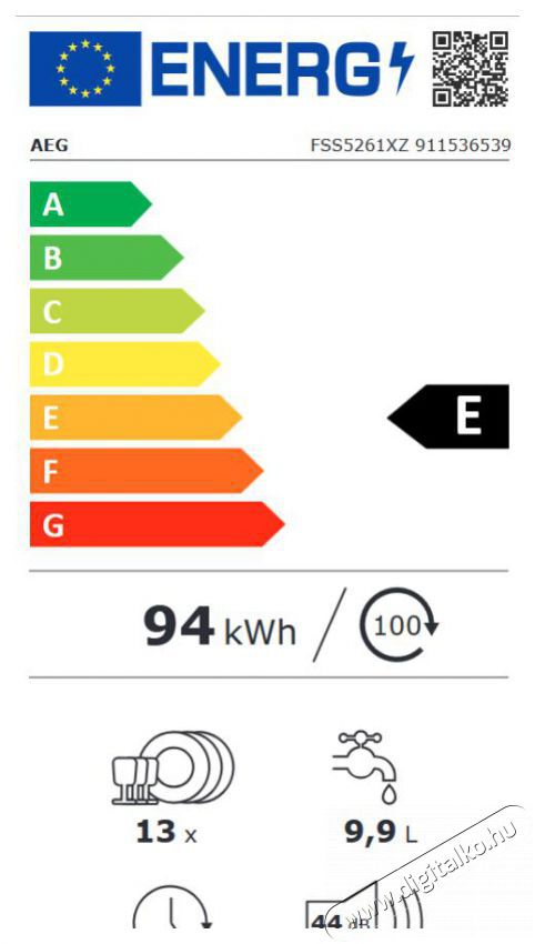 AEG FSS5261XZ Be&eacute;p&iacute;thető Mosogat&oacute;g&eacute;p Konyhai term&eacute;kek - Mosogat&oacute;g&eacute;p - Norm&aacute;l (60cm) be&eacute;p&iacute;thető mosogat&oacute;g&eacute;p - 403597