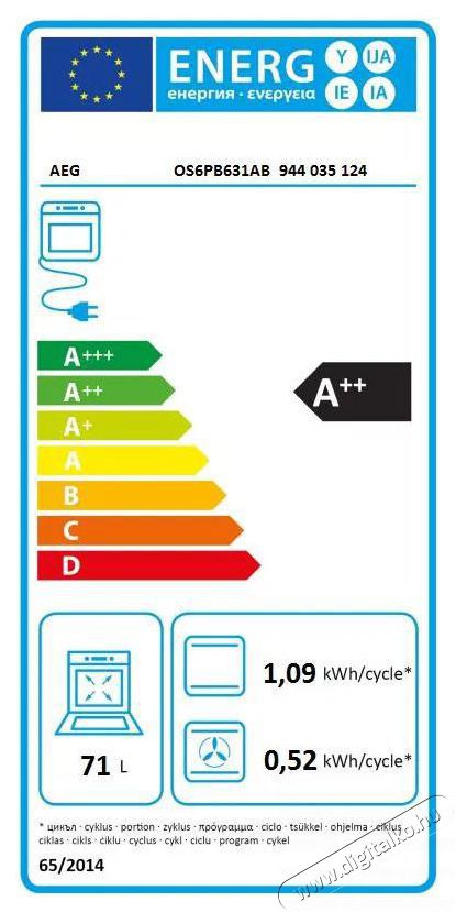 AEG 7000 SenseCook OS6PB631AB Konyhai term&eacute;kek - S&uuml;tő-főzőlap, tűzhely (be&eacute;p&iacute;thető) - S&uuml;tő (be&eacute;p&iacute;thető) - 505578