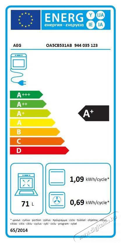AEG 7000 SteamBake OA5CB531AB Konyhai term&eacute;kek - S&uuml;tő-főzőlap, tűzhely (be&eacute;p&iacute;thető) - S&uuml;tő (be&eacute;p&iacute;thető) - 505575