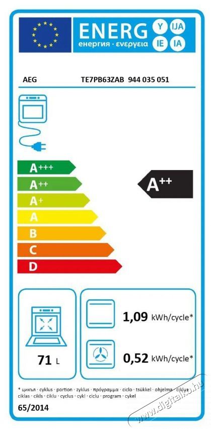 AEG TE7PB63ZAB Konyhai term&eacute;kek - S&uuml;tő-főzőlap, tűzhely (be&eacute;p&iacute;thető) - S&uuml;tő (be&eacute;p&iacute;thető) - 505573