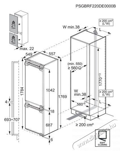 AEG 9000 No Frost TSC9V183CC Konyhai term&eacute;kek - Hűtő, fagyaszt&oacute; (be&eacute;p&iacute;thető) - Alulfagyaszt&oacute;s kombin&aacute;lt hűtő - 509516