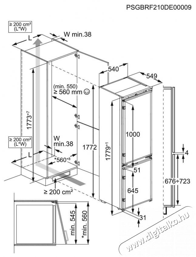 AEG OSC6N181ES 6000 Twintech Konyhai term&eacute;kek - Hűtő, fagyaszt&oacute; (szabadon&aacute;ll&oacute;) - Alulfagyaszt&oacute;s kombin&aacute;lt hűtő - 509420