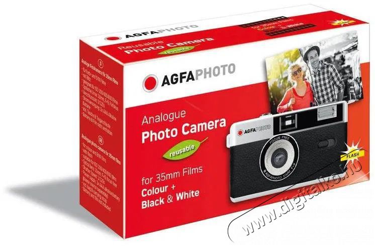AgfaPhoto T&ouml;bbsz&ouml;r haszn&aacute;lhat&oacute; f&eacute;nyk&eacute;pezőg&eacute;p, 35 mm, fekete F&eacute;nyk&eacute;pezőg&eacute;p / kamera - Kompakt f&eacute;nyk&eacute;pezőg&eacute;p - Anal&oacute;g f&eacute;nyk&eacute;pezőg&eacute;p - 520080