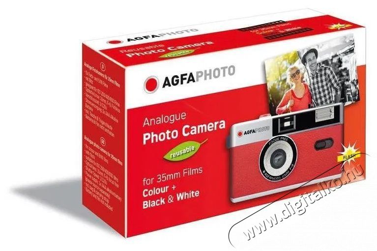 AgfaPhoto T&ouml;bbsz&ouml;r haszn&aacute;lhat&oacute; f&eacute;nyk&eacute;pezőg&eacute;p, 35 mm, piros F&eacute;nyk&eacute;pezőg&eacute;p / kamera - Kompakt f&eacute;nyk&eacute;pezőg&eacute;p - Anal&oacute;g f&eacute;nyk&eacute;pezőg&eacute;p - 520109