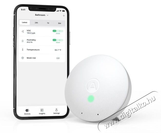 Airthings Wave mini - levegőminős&eacute;g, p&aacute;ratartalom, hőm&eacute;rs&eacute;klet &eacute;s VOC g&aacute;z &eacute;rz&eacute;kelő H&aacute;ztart&aacute;s / Otthon / K&uuml;lt&eacute;r - Egy&eacute;b h&aacute;ztart&aacute;si term&eacute;k - 519295