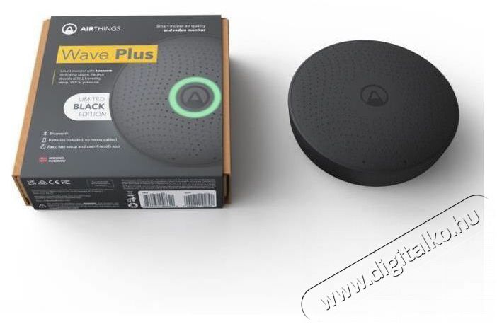Airthings Wave plus - levegőminős&eacute;g, radon, p&aacute;ratartalom, hőm&eacute;rs&eacute;klet, VOC, CO2, nyom&aacute;s m&eacute;rő, fekete H&aacute;ztart&aacute;s / Otthon / K&uuml;lt&eacute;r - Egy&eacute;b h&aacute;ztart&aacute;si term&eacute;k - 519297