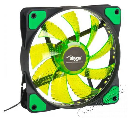 Akyga AW-12E-BG 120mm z&ouml;ld LED h&aacute;z hűtőventil&aacute;tor Iroda &eacute;s sz&aacute;m&iacute;t&aacute;stechnika - Egy&eacute;b sz&aacute;m&iacute;t&aacute;stechnikai term&eacute;k - 387020