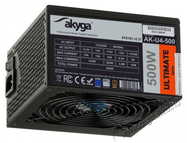 Akyga Ak-U4-500 500W 80+ Bronze ATX t&aacute;pegys&eacute;g Iroda &eacute;s sz&aacute;m&iacute;t&aacute;stechnika - Egy&eacute;b sz&aacute;m&iacute;t&aacute;stechnikai term&eacute;k - 398634