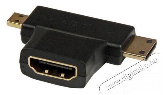 Akyga AK-AD-23 HDMI - miniHDMI - microHDMI 3-as adapter Tv kieg&eacute;sz&iacute;tők - K&aacute;bel / csatlakoz&oacute; - Hdmi k&aacute;bel - 387053
