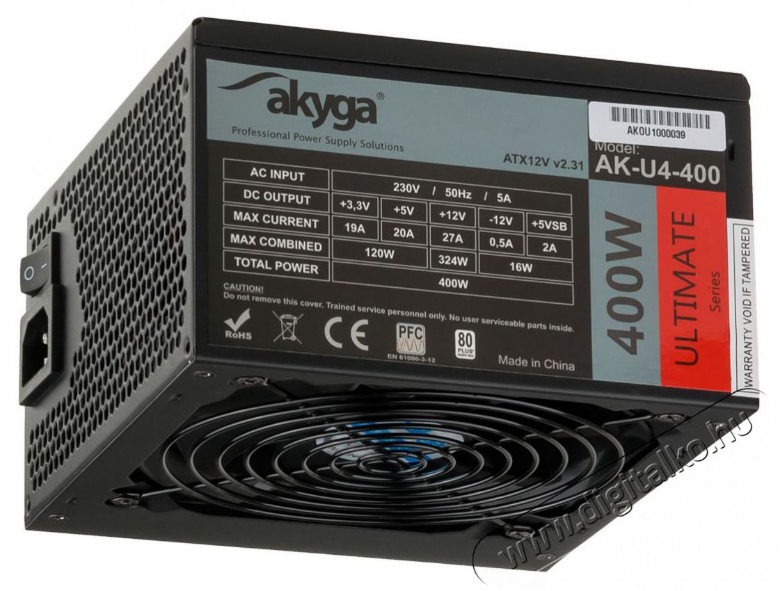Akyga Ak-U4-400 400W 80+ Bronze ATX t&aacute;pegys&eacute;g Iroda &eacute;s sz&aacute;m&iacute;t&aacute;stechnika - Egy&eacute;b sz&aacute;m&iacute;t&aacute;stechnikai term&eacute;k - 387061