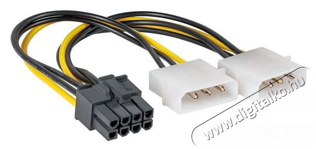 Akyga AK-CA-29 15cm 2x MOLEX anya - 8-tűs PCI Express apa k&aacute;bel Iroda &eacute;s sz&aacute;m&iacute;t&aacute;stechnika - Sz&aacute;m&iacute;t&oacute;g&eacute;p tartoz&eacute;k - T&aacute;p k&aacute;bel - 387023