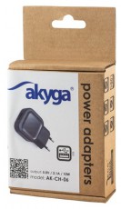 Akyga AK-CH-06 5V/2,1A/10W h&aacute;l&oacute;zati USB t&ouml;ltő Akkuk &eacute;s t&ouml;ltők - Li-ion akkumul&aacute;tor &eacute;s t&ouml;ltő (gy&aacute;ri) - T&ouml;ltő / h&aacute;l&oacute;zati adapter - 409719