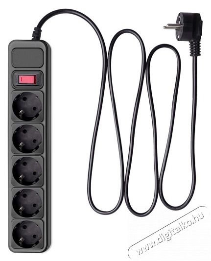Akyga AK-SP-06A 1,8m 5 aljzat t&uacute;lfesz&uuml;lts&eacute;gv&eacute;dő fekete eloszt&oacute; H&aacute;ztart&aacute;s / Otthon / K&uuml;lt&eacute;r - Vil&aacute;g&iacute;t&aacute;s / elektromoss&aacute;g - H&aacute;l&oacute;zati eloszt&oacute; / hosszabb&iacute;t&oacute; / adapter - 457176